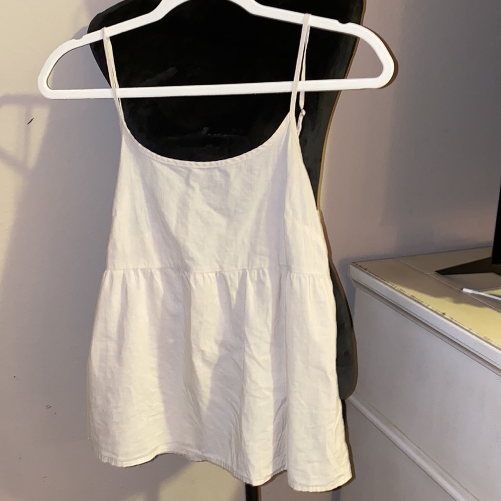 Buffalo David Bitton Small cream tan thin soft flowy spaghetti strap top cami​